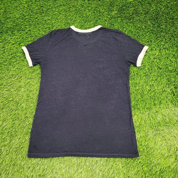 Disney Mickey-Mouse Ringer Shirt Womens XS/S 17x25 Navy-Blue - Picture 2 of 11